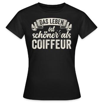 Lustige Coiffeur Friseur Haare Styling Schere - Frauen T-Shirt - Schwarz - Vorne - AI Model Female 172 dark (172cm)