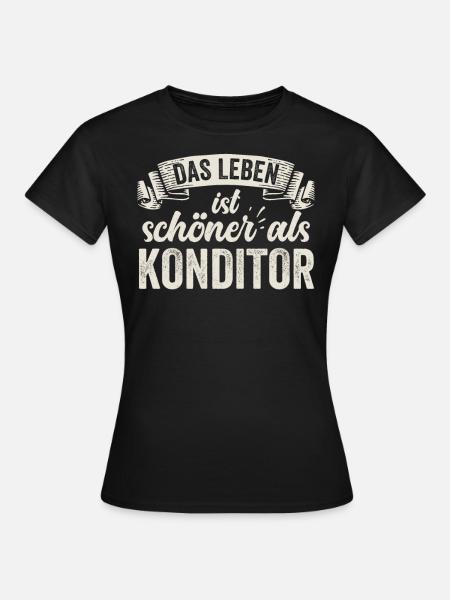 Lustige Konditor Cupcakes Süßigkeiten Naschkatzen - Frauen T-Shirt - Schwarz