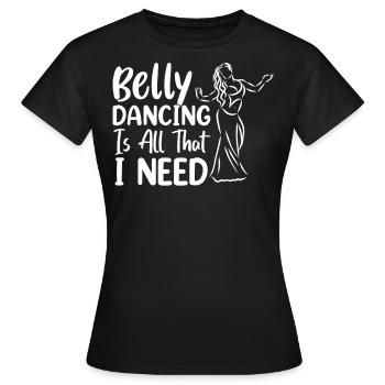 Modern Dance Quotes Funny Dancer Raqs sharqi Swing - Frauen T-Shirt - Schwarz - Vorne - AI Model Female 172 dark (172cm)