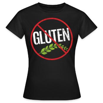 Pas de mise en garde contre les allergies au gluten Allergique - T-shirt Femme - noir - Devant - AI Model Female 172 dark (172cm)