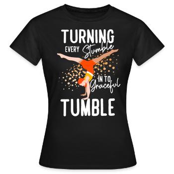 Tumbling Fitness-Akrobatik - Frauen T-Shirt - Schwarz - Vorne - AI Model Female 172 dark (172cm)