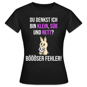 Böser Fehler Spruch Klein Süß Nett Geschenk Geek - Frauen T-Shirt - Schwarz - Vorne - AI Model Female 172 dark (172cm)
