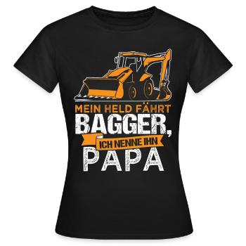 Excavatrice maître d’ouvrage Papa Père Cadeau - T-shirt Femme - noir - Devant - AI Model Female 172 dark (172cm)