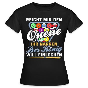Lustig Spruch Billard Queue Billardkugel Geschenk - Frauen T-Shirt - Schwarz - Vorne - AI Model Female 172 dark (172cm)