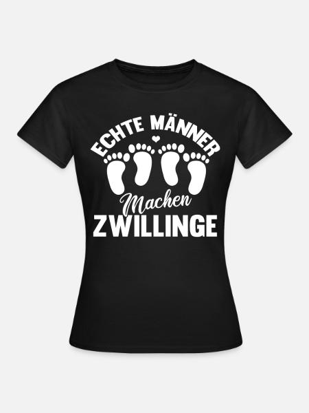 Papa von Zwillingen Vatertag Vatertagsgeschenk - Frauen T-Shirt - Schwarz