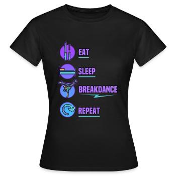 Danseur de danse hip hop breakdance disant cadeau - T-shirt Femme - noir - Devant - AI Model Female 172 dark (172cm)