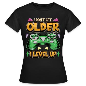Gamer PC Videogames Controller Spruch Geschenk - Frauen T-Shirt - Schwarz - Vorne - AI Model Female 172 dark (172cm)