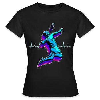 Badminton Federball Schläger Sport Hobby Geschenk - Frauen T-Shirt - Schwarz - Vorne - AI Model Female 172 dark (172cm)