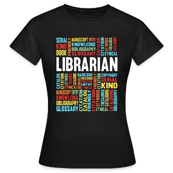 Bibliothèque livre e-book Thriller écrivain - T-shirt Femme - noir - Devant - AI Model Female 172 dark (172cm)
