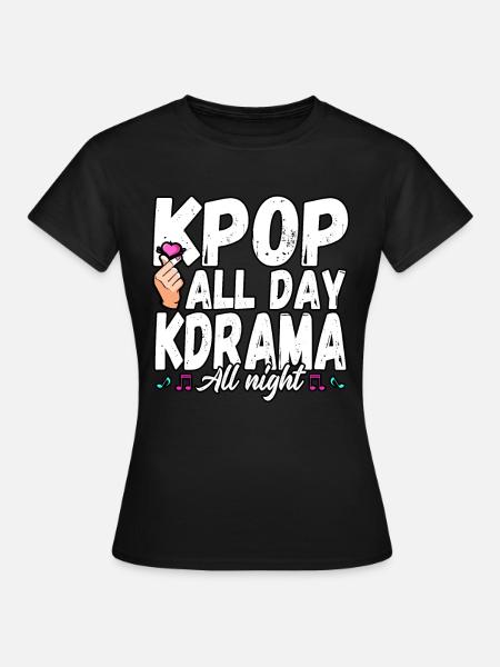 Grappige K-pop All Day K-drama All Night Idols Bias - Vrouwen T-shirt - zwart