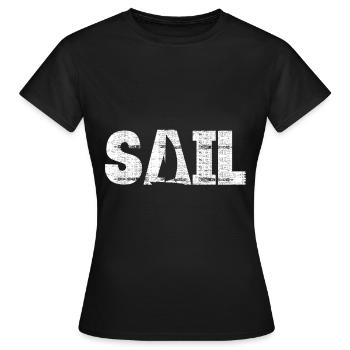 Sail Boating Sailing Boat Sail Captain - Frauen T-Shirt - Schwarz - Vorne - AI Model Female 172 dark (172cm)