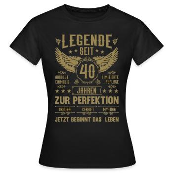 Legende seit 40 Jahren 40. Geburtstag - Frauen T-Shirt - Schwarz - Vorne - AI Model Female 172 dark (172cm)