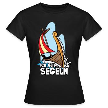 Das Altersheim kann warten ich geh segeln - Frauen T-Shirt - Schwarz - Vorne - AI Model Female 172 dark (172cm)