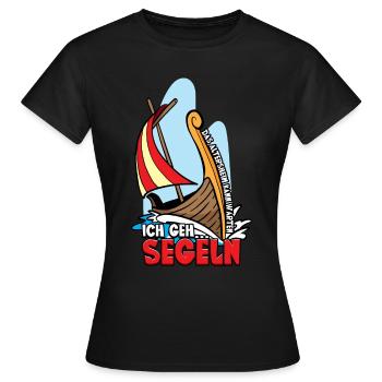 Das Altersheim kann warten ich geh segeln - Frauen T-Shirt - Schwarz - Vorne - AI Model Female 172 dark (172cm)