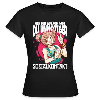 Anime Spruch Weeb Otaku - Frauen T-Shirt - Schwarz - Vorne - AI Model Female 172 dark (172cm)