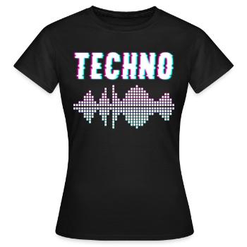 Musique techno - T-shirt Femme - noir - Devant - AI Model Female 172 dark (172cm)