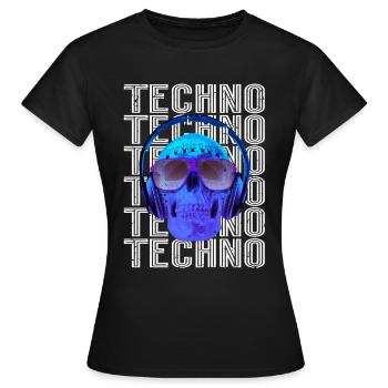 Musique techno - T-shirt Femme - noir - Devant - AI Model Female 172 dark (172cm)