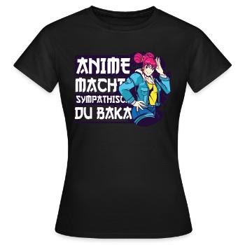 Anime disant Weeb Otaku - T-shirt Femme - noir - Devant - AI Model Female 172 dark (172cm)