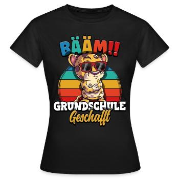 Bääm Grundschule Geschafft - Frauen T-Shirt - Schwarz - Vorne - AI Model Female 172 dark (172cm)