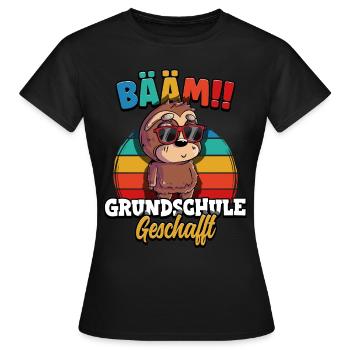 Bääm Grundschule Geschafft - Frauen T-Shirt - Schwarz - Vorne - AI Model Female 172 dark (172cm)
