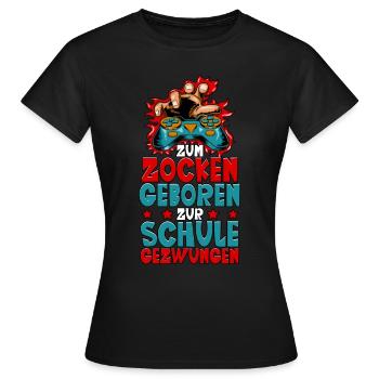 Jeux de hasard Né à l’école - T-shirt Femme - noir - Devant - AI Model Female 172 dark (172cm)