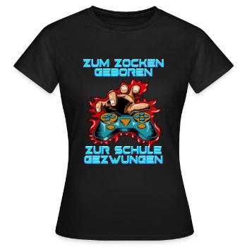 Jeux de hasard Né à l’école - T-shirt Femme - noir - Devant - AI Model Female 172 dark (172cm)