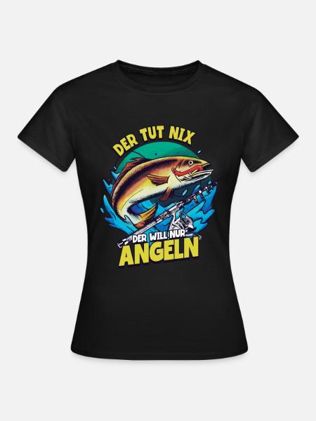 Angeln Angler - Frauen T-Shirt - Schwarz