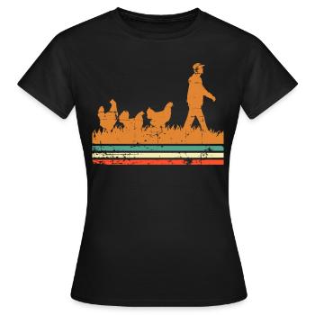 Chicken Chickens - Women's T-Shirt - black - Front - AI Model Female 172 dark (172cm)