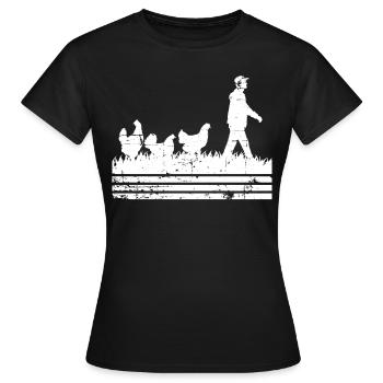 Chicken Chickens - Women's T-Shirt - black - Front - AI Model Female 172 dark (172cm)