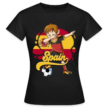 Spanien Fußball - Frauen T-Shirt - Schwarz - Vorne - AI Model Female 172 dark (172cm)