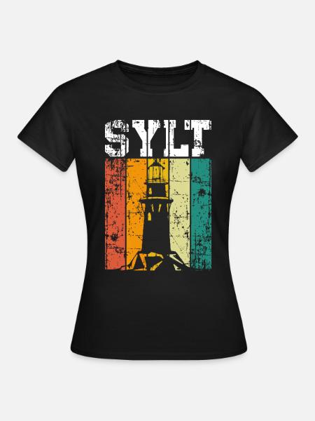 Sylt Leuchtturm - Frauen T-Shirt - Schwarz