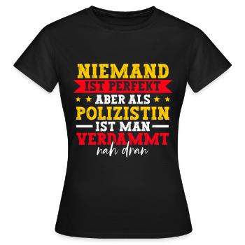 Polizist Polizei Polizistin Frauen - Frauen T-Shirt - Schwarz - Vorne - AI Model Female 172 dark (172cm)