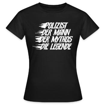 Polizist Polizei - Frauen T-Shirt - Schwarz - Vorne - AI Model Female 172 dark (172cm)