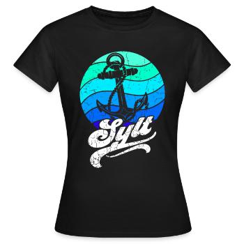 Sylt - Frauen T-Shirt - Schwarz - Vorne - AI Model Female 172 dark (172cm)