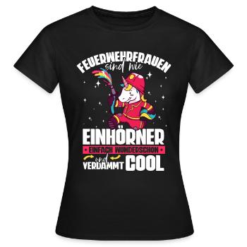 Feuerwehrfrauen Feuerwehrfrau - Frauen T-Shirt - Schwarz - Vorne - AI Model Female 172 dark (172cm)