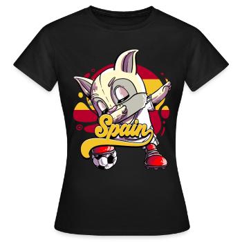 Spanien Fußball - Frauen T-Shirt - Schwarz - Vorne - AI Model Female 172 dark (172cm)
