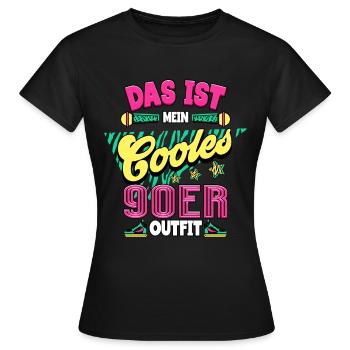 années quatre-vingt-dix - T-shirt Femme - noir - Devant - AI Model Female 172 dark (172cm)