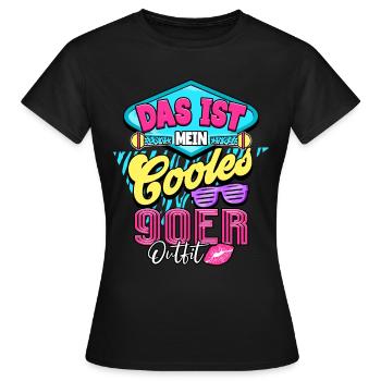 années quatre-vingt-dix - T-shirt Femme - noir - Devant - AI Model Female 172 dark (172cm)