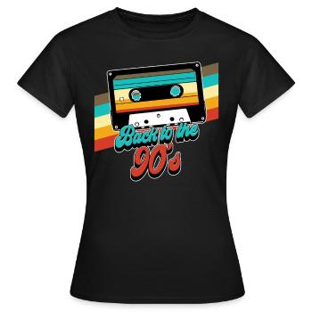 Retour des années 90 aux années 90 - T-shirt Femme - noir - Devant - AI Model Female 172 dark (172cm)