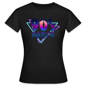 Fête des années 90 années 90 - T-shirt Femme - noir - Devant - AI Model Female 172 dark (172cm)