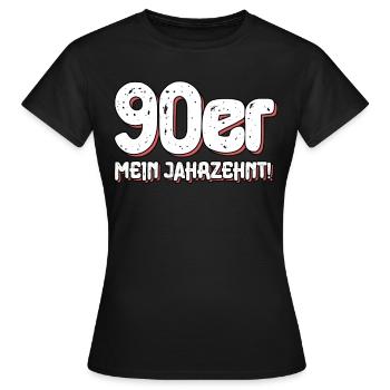 années quatre-vingt-dix - T-shirt Femme - noir - Devant - AI Model Female 172 dark (172cm)