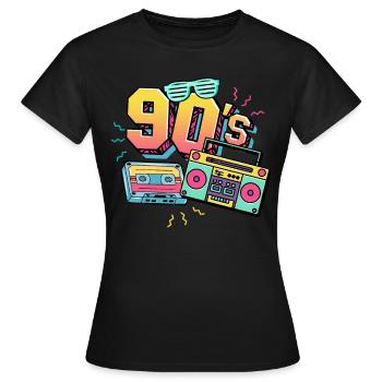 Années 90 90 - T-shirt Femme - noir - Devant - AI Model Female 172 dark (172cm)