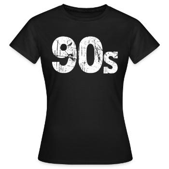 Années 90 90 - T-shirt Femme - noir - Devant - AI Model Female 172 dark (172cm)