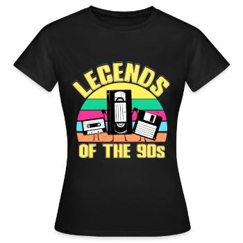 années quatre-vingt-dix - T-shirt Femme - noir - Devant - AI Model Female 172 dark (172cm)
