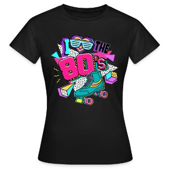 80er Jahre I Love The 80s - Frauen T-Shirt - Schwarz - Vorne - AI Model Female 172 dark (172cm)