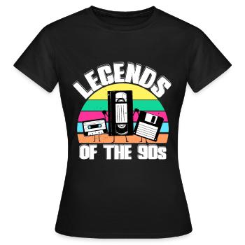 années quatre-vingt-dix - T-shirt Femme - noir - Devant - AI Model Female 172 dark (172cm)