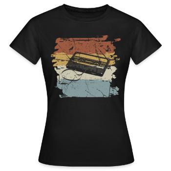 Cassette des années 90 des années 90 - T-shirt Femme - noir - Devant - AI Model Female 172 dark (172cm)