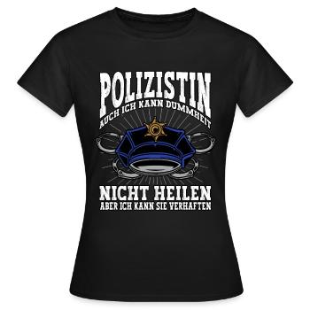 Polizist Polizei Polizist - Frauen T-Shirt - Schwarz - Vorne - AI Model Female 172 dark (172cm)