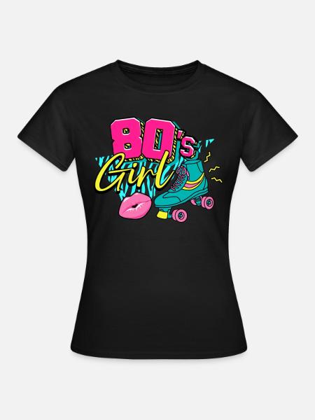 80er Jahre 80s Girl - Frauen T-Shirt - Schwarz