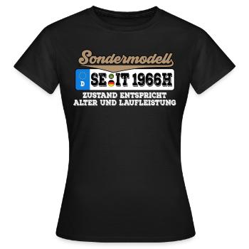 1966 Kennzeichen Geburtstag - Frauen T-Shirt - Schwarz - Vorne - AI Model Female 172 dark (172cm)
